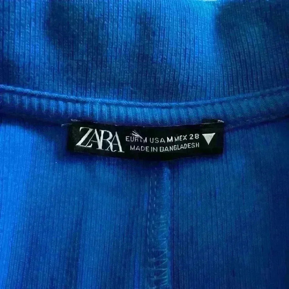 Zara Lapel Collar Rib Dress M - Picture 9 of 10